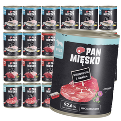 Pan Mięsko 24x800g Hipoalergiczna Mokra Karma Dla Psa Mix 3 Smaków