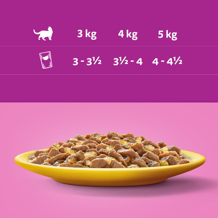 WHISKAS Adult Saszetki 32 x 85g Drobiowa Uczta Mokra Karma Dla Dorosłego Kota w Galaretce Kawałki z Kurczakiem i Indykiem