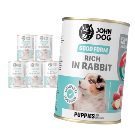 JOHN DOG Good Form Junior Bogata w Królika 6x400g Mokra Karma Dla Szczeniąt