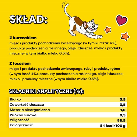 Dreamies Creamy 24x10g Kremowy Przysmak Dla Kota Z Kurczakiem I Z Łososiem