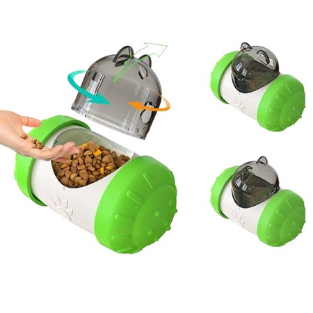 Zabawka Dla Psa Kota Z Dozownikiem Karmy Interaktywna Zielona
