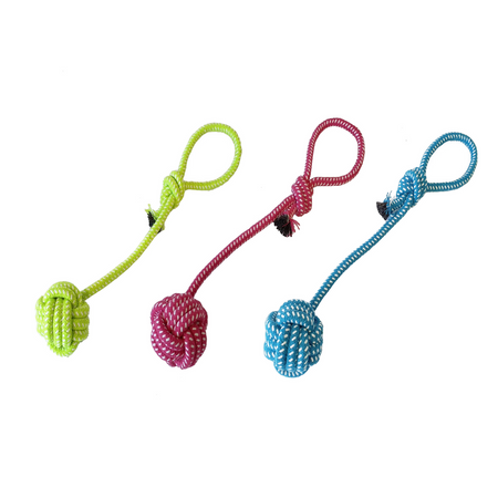 Szarpak Dla Psa Sznur z Piłką Gryzak 38cm Różowy