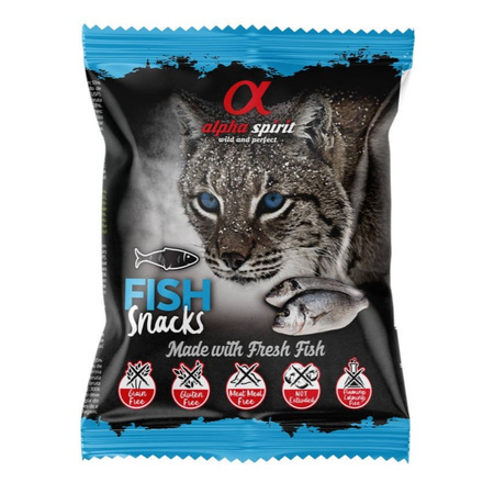 Alpha Spirit FISH SNACKS 50g RYBA - Przysmak w kostkach dla kotów, 85% mięsa