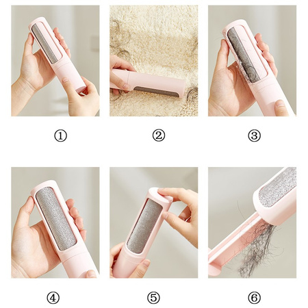 Szczotka Do Czyszczenia Ubrań Tapicerki z Sierści Różowa