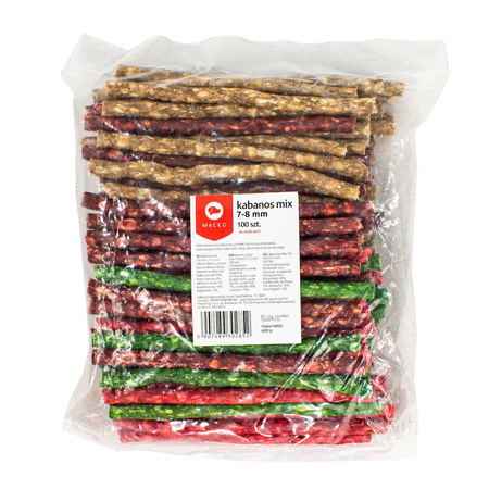 Maced Mix Przysmaków Dla Psa Patyczki Kabanos Mix 100szt. 600g + Szaszłyki Z Jagnięciną 500g