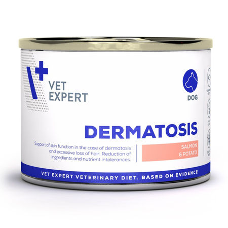 VetExpert Veterinary Diet Dermatosis Salmon & Potato 6x200g Mokra Karma Weterynaryjna Dla Psów z Zaburzeniami Dermatologicznymi