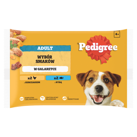 Pedigree Adult Wybór Smaków 4x100g Mokra Karma Dla Dorosłych Psów Kurczak Ryba W Galaretce