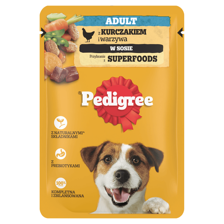 Pedigree Adult Mokra Karma Dla Psa Kawałki Bogate W Kurczaka W Sosie 6x100g
