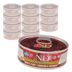 Farmina N&D Cat Quinoa Skin & Coat Venison & Coconut 12x80g Mokra Karma Dla Kota Jeleń Z Kokosem Na Skórę I Sierść