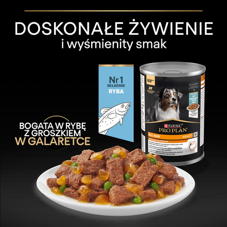 Purina Pro Plan Everyday Nutrition All Size Adult 12x400g Mokra Karma Dla Psa Bogata w Indyka i Rybę w Galaretce