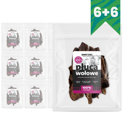 Uniszki Płuca Wołowe 12x200g Naturalny Miękki Przysmak Dla Psa 6+6 GRATIS