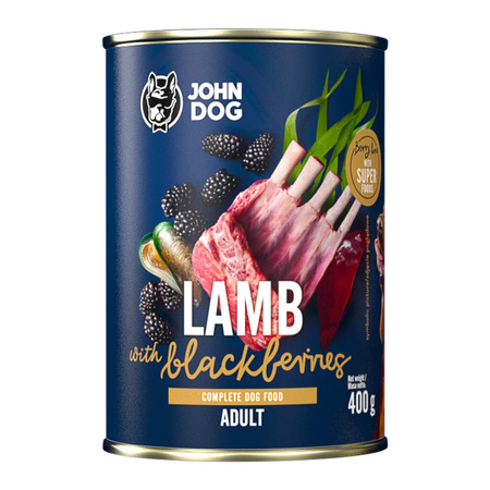 John Dog Berry Line Mix Smaków Wołowina Jagnięcina Cielęcina Dziczyzna 12x400g Mokra Karma Dla Dorosłych Psów