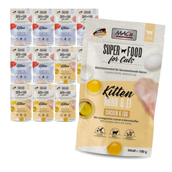 MAC's Kitten Mokra Karma Dla Kociąt Mix Smaków 12x100g Wołowina z Drobiem i Kurczak z Jajkiem