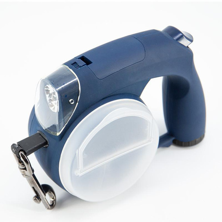 Automatyczna Smycz dla Psa SCL9201 L=5m Niebieska - Latarka LED, Pojemnik na Worki