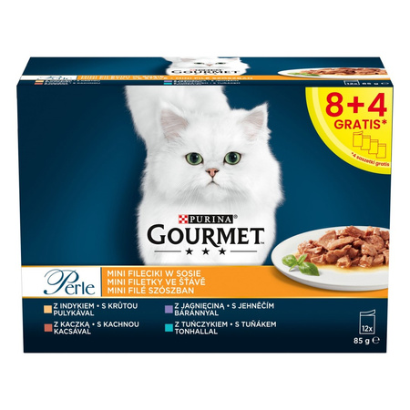 Purina Gourmet 120x85g Perle Mini Fileciki w Sosie Mokra Karma Dla Kota 80+40 Saszetki GRATIS