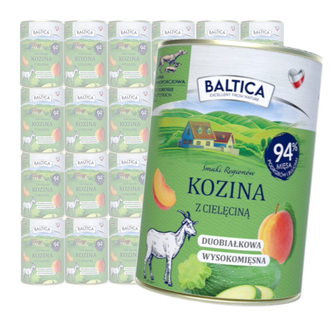 Baltica Duooprotein Kozina z Cielęcina Mokra Karma Dla Psa