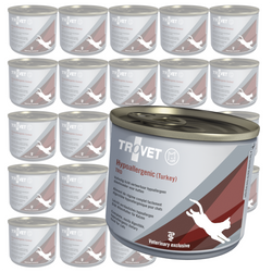 Trovet Hypoallergenic TRD 24x200g Lekkostrawna Mokra Karma Dietetyczna z Indykiem Dla Kotów z Nadwrażliwością Pokarmową
