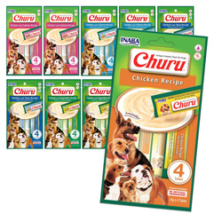 Inaba Dog Churu Mix Smaków 40x14g Przysmak Pasta Dla Psa z Kurczakiem Łososiem Tuńczykiem