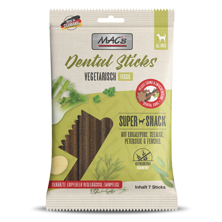 Mac's Dog Dental Stick Vegetarian 180g Bezzbożowy Przysmak Dentystyczny Dla Psa