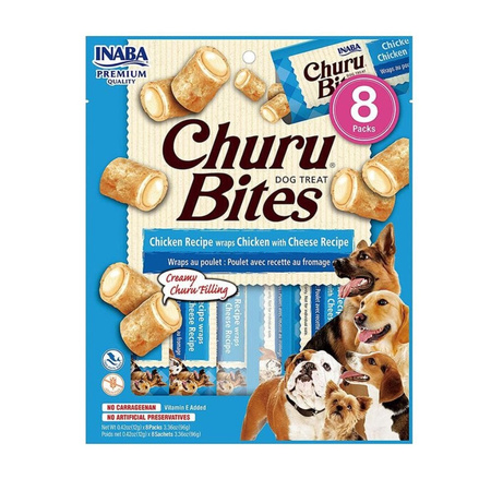 Inaba Dog Churu Bites Chicken Wraps 8x96g Przysmak dla Psa Kurczak z Serem