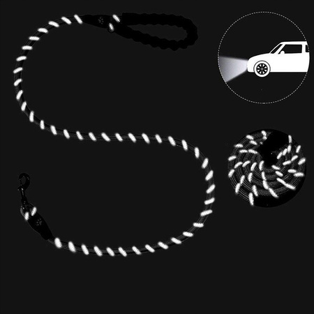 ZESTAW MOCNA SMYCZ + SZELKA DLA SILNYCH PSÓW PSA ODBLASKOWA