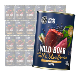 John Dog Berry Line Dzik Z Cielęciną I Jagodami 24x400g Mokra Karma Dla Szczeniąt