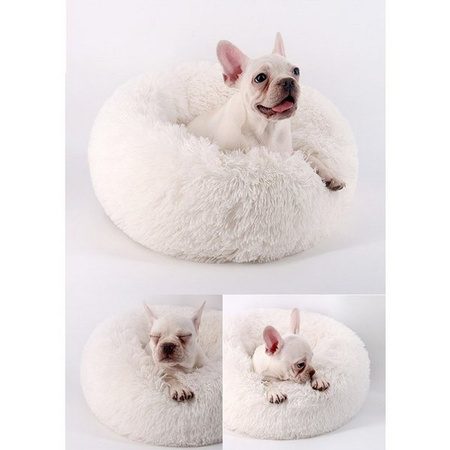 Legowisko Dla Psa I Kota Pluszowe 3XL 110cm Ciepłe Białe