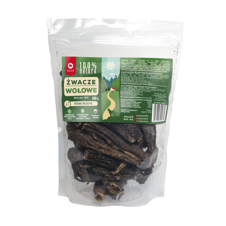 MACED Suszone Żwacze Wołowe Przysmak Dla Psa 500g