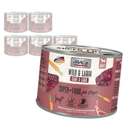 MAC's Dog 6x200g Bezzbożowa Mokra Karma Dla Psa z Dziczyzną i Jagnięciną