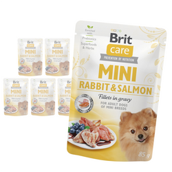 Brit Care Mini Adult 6x85g Bezzbożowa Mokra Karma Dla Psów Ras Małych I Miniaturowych Królik Z Łososiem