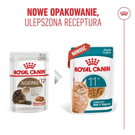 Royal Canin Ageing 11+ Karma Mokra 24x85g Kawałki w Sosie Dla Kotów Dojrzałych Po 11 Roku Życia