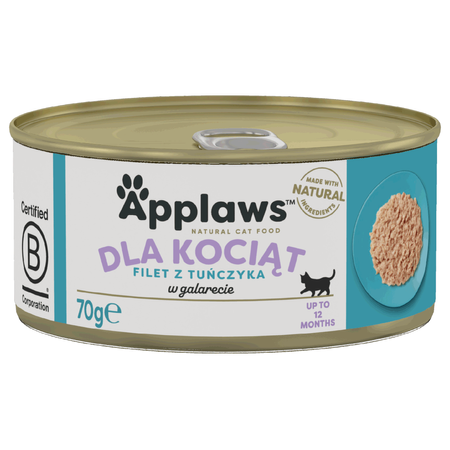 Applaws Cat Mokra Karma Dla Kociąt 3x70g Filet z Tuńczyka w Galaretce