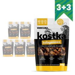 Uniszki Kostka Kolagenowa 6x100g Naturalny Przysmak Gryzak Dla Psa 3+3 GRATIS