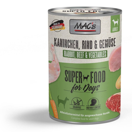 MAC's Dog Bezzbożowa Mokra Karma Dla Psa Mix Smaków Bez Drobiu 12x400g