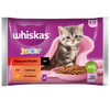 WHISKAS Junior Saszetki 4 x 85g Klasyczne Posiłki Mokra Karma Dla Kociąt w Sosie Kawałki z Wołowiną i z Kurczakiem