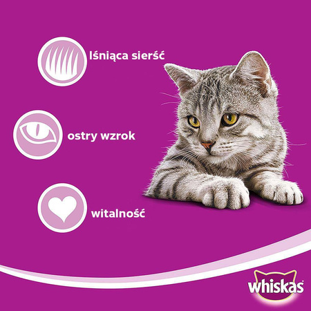 WHISKAS 1+ z Kurczakiem w Sosie 2x 400g Puszka - Mokra karma dla kota, 1+1 50%