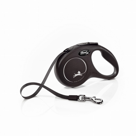 FLEXI New Classic S 5m mocna automatyczna smycz dla psów do 15kg CZARNA