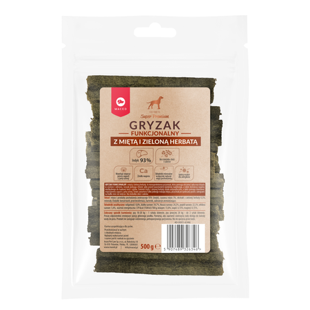 Maced Super Premium Gryzak Funkcjonalny Z Miętą I Zieloną Herbatą 500g Przysmak Dla Psa