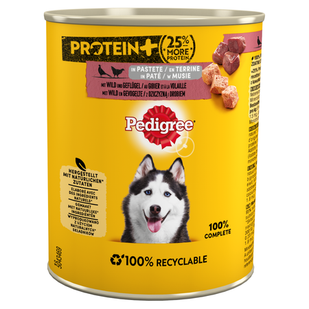 Pedigree Adult Protein+ Puszka 800g Mokra Karma Dla Psów, Z Dziczyzną I Drobiem W Musie