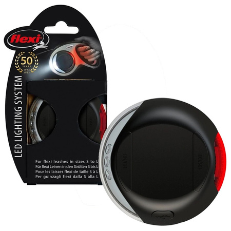 Flexi LED Lighting System Latarka Do Smyczy Z Akumulatorkiem Kolor Czarny
