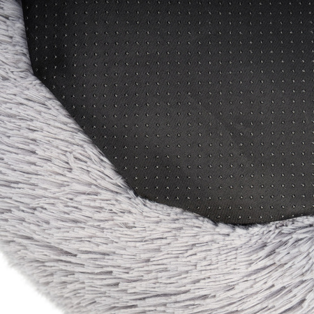 Legowisko Dla Psa I Kota Pluszowe XL 80cm Ciepłe Jasnoszare