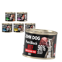 John Dog Pure Black Adult 6x200g Mokra Karma Dla Psa Mix 6 Smaków