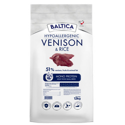 Baltica Adult Dziczyzna z Ryżem XS/S 12kg Hipoalergiczna Sucha Karma Dla Psów Miniaturowych i Małych Ras