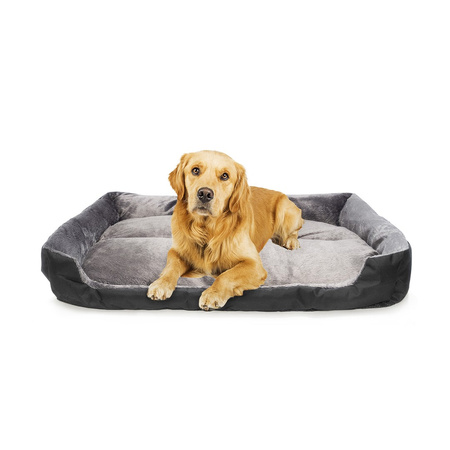 Legowisko prostokątne dla psa XL 110x82cm CZARNE z wyjmowaną poduszką 104x68cm