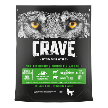 CRAVE JAGNIĘCINA z WOŁOWINĄ 1kg - sucha karma dla psów