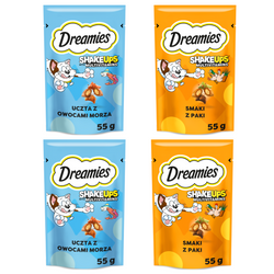 Dreamies Shake Ups Multivitamins 4x55g Przysmak Dla Kota Mix Smaków Kurczak Owoce Morza
