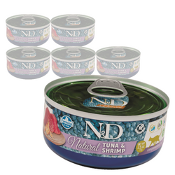Farmina N&D Cat Natural Tuna & Shrimp 6x70g Mokra Karma Dla Kota Tuńczyk Krewetka