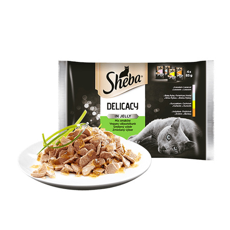 Sheba Saszetka Delicacy in Jelly Kolekcja Smaków 4x85g + 1 GRATIS
