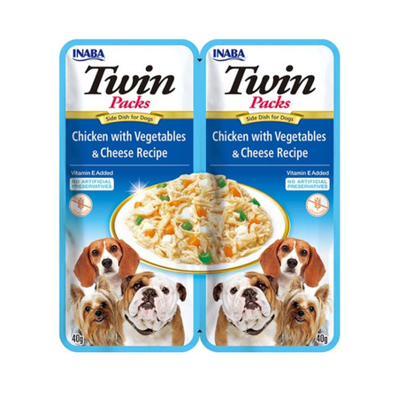 Inaba Twin Packs 12x80g Karma Dla Psa Z Kurczakiem Warzywami I Serem W Bulionie Z Kurczaka