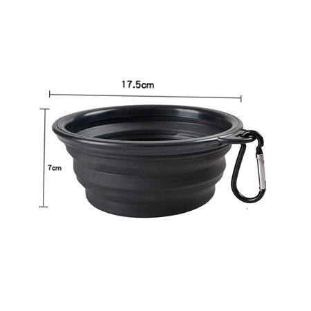 Miska Silikonowa Składana Podrózna dla Twojego Pupila Czarna 1000ml